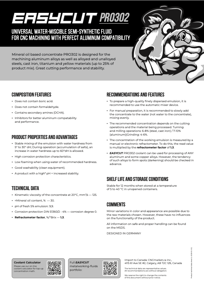 PRO302 Product Information Data Sheet