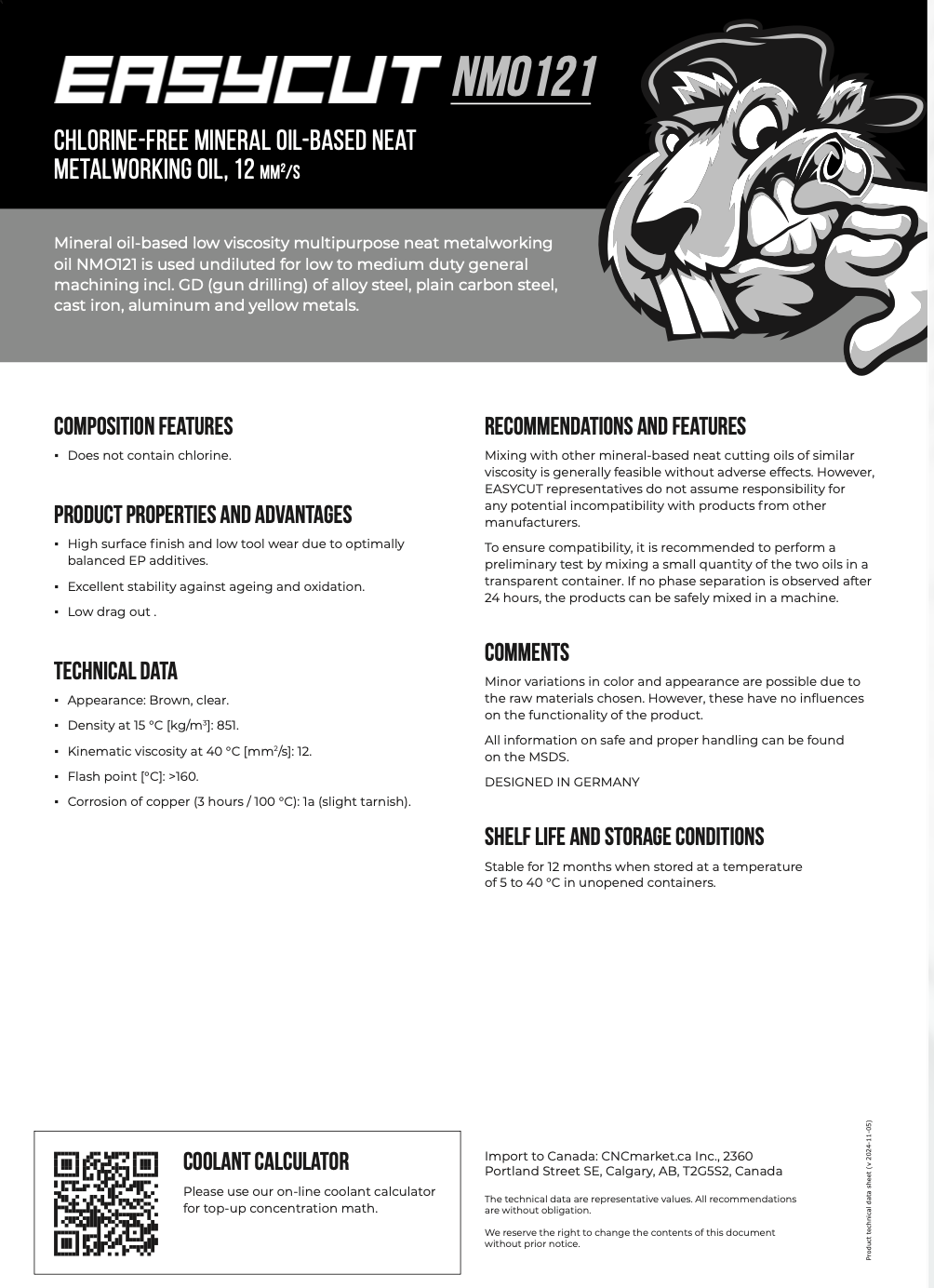 NMO121 Product Information Data Sheet