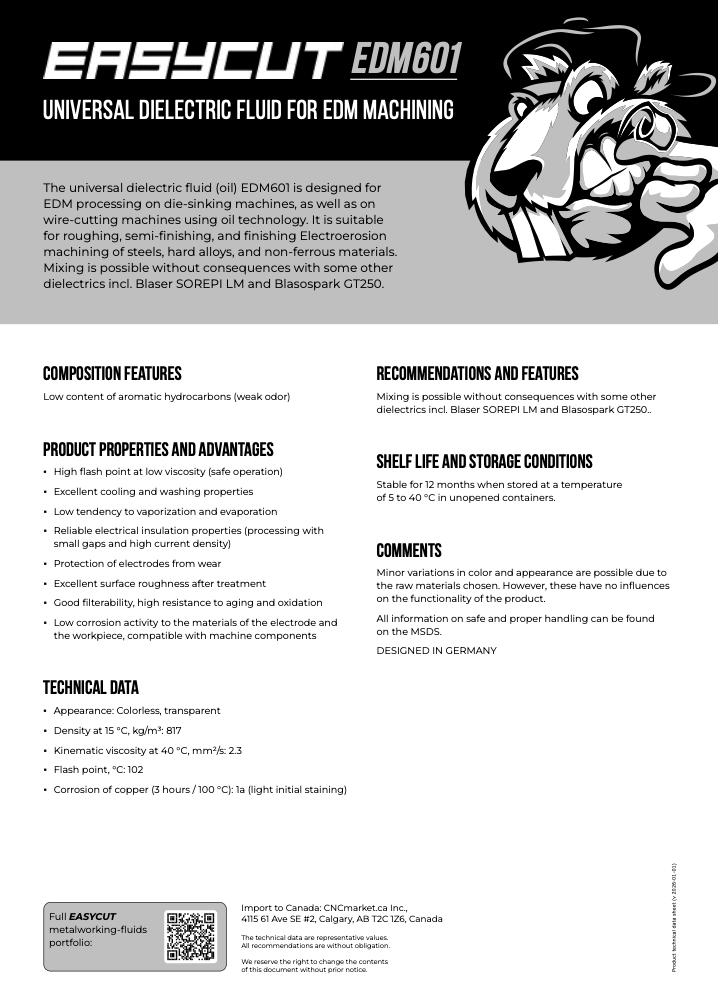 Product Information Data Sheet EDM601