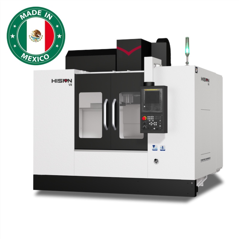 Hision V8, made in MX, 33" x 20" (850 x 500mm) CNC Vertical Machining Center