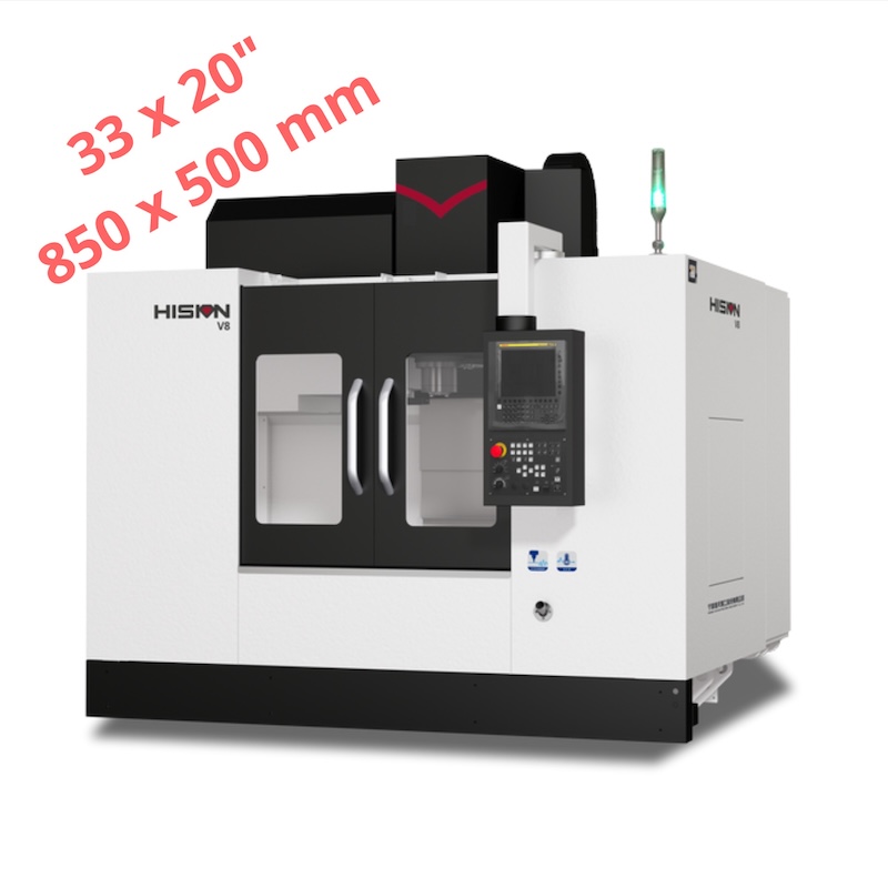 Hision V8, 33" x 20" (850 x 500mm) CNC Vertical Machining Center