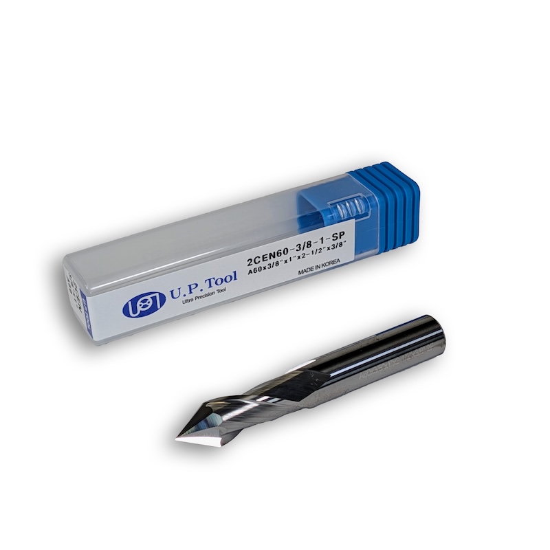 3/8" Carbide Drill Mill, 2 flutes, 60°, 1" LOC, Uncoated