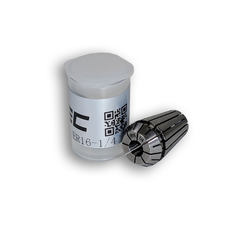 1/4" ER16 Collet, clamping range 0.250" - 0.211", Runout 0.01 mm