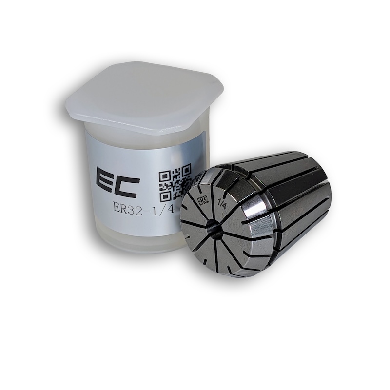 1/4" ER32 Collet, clamping range 0.250" - 0.211", Runout 0.01 mm