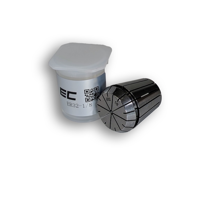 1/8" ER32 Collet, clamping range 0.125" - 0.086", Runout 0.01 mm