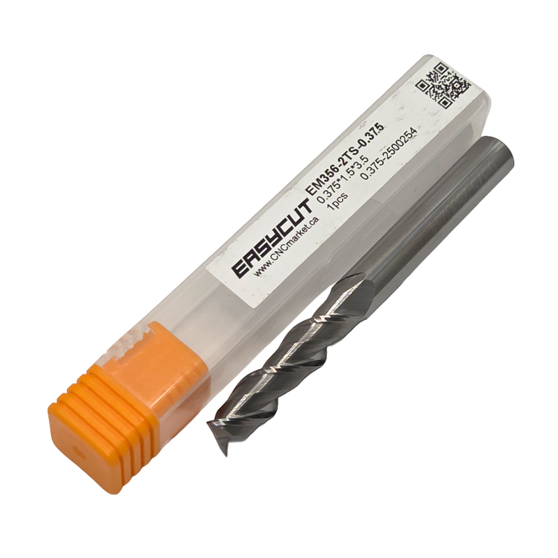 3/8" Carbide Square End Mill, 2 flutes, 1.5" LOC, Uncoated