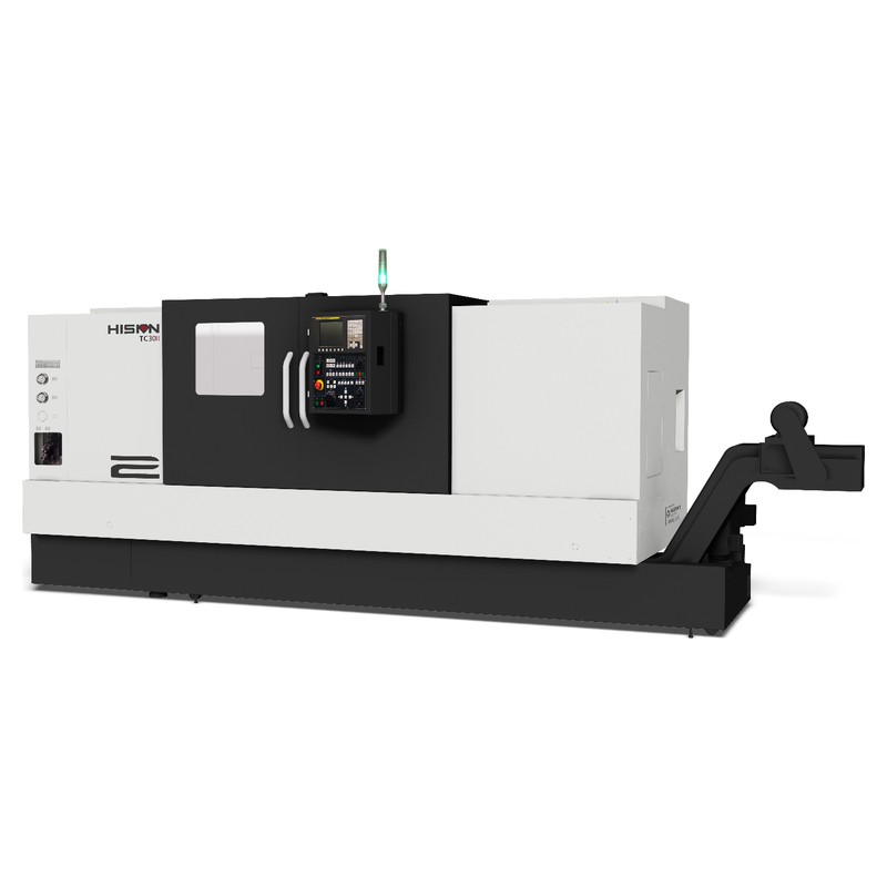 Hision LB10M-L Box Way Live Tooling CNC Lathe, 10-12" Chuck, Long Bed