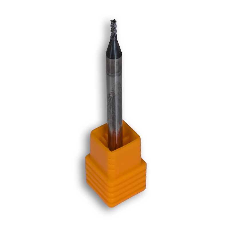 1.5mm Carbide End Mill, 4 Flutes, Bull Nose - R0.2mm, 4mm LOC, AlCrN Coated