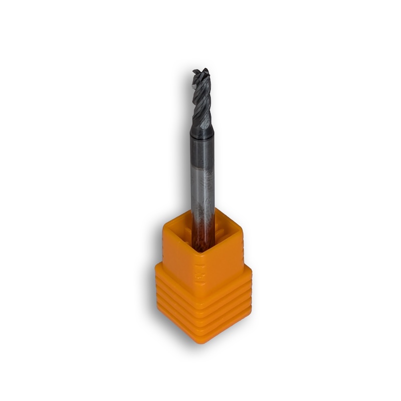 3mm Carbide End Mill, 4 Flutes, Bull Nose - R0.2mm, 8mm LOC, AlCrN Coated