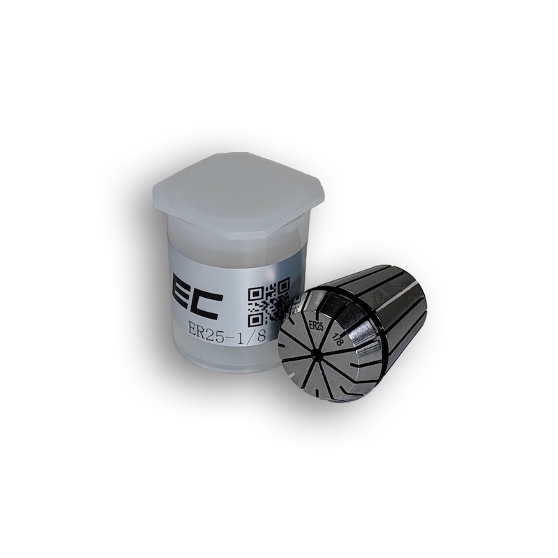 1/8" ER25 Collet, clamping range 0.125" - 0.086", Runout 0.01 mm
