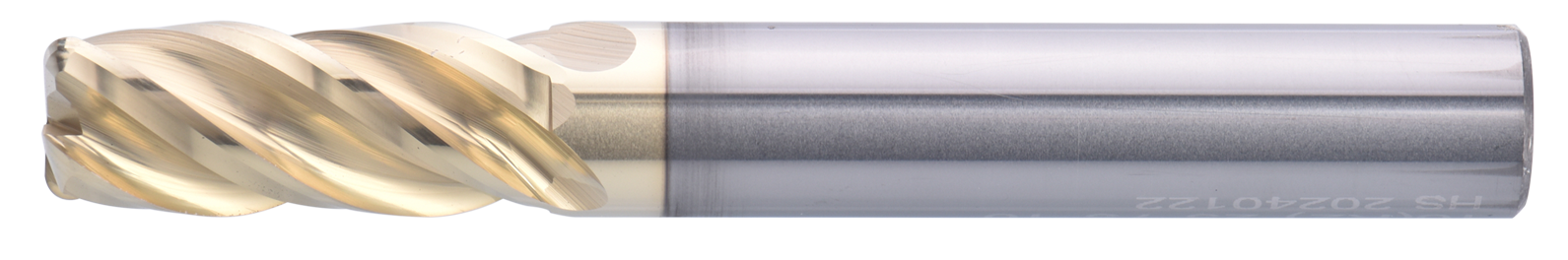 6 mm Carbide End Mill, 0.5 mm Corner Radius, 4 Flutes, Standard length, For P, M, S materials, AlTiN/Zr coating, LOC 16 mm