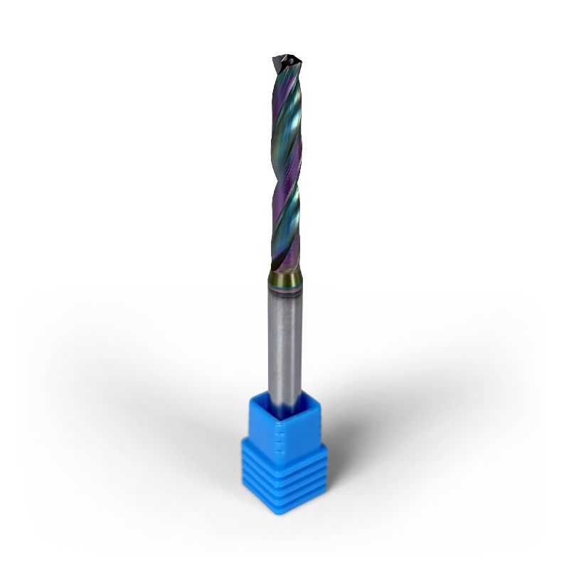 1/4-20 UNC Tap Drill, 2 flutes, Carbide Drill, 5xD, Through Tool Coolant - 140°, 1.4" LOC, HR Coated, 1/4" Shank