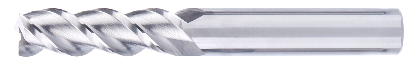 12 mm Carbide End Mill, 3 Flutes, Flat, Long, For N materials, Uncoated, Helix angle 45 degree, LOC 50 mm