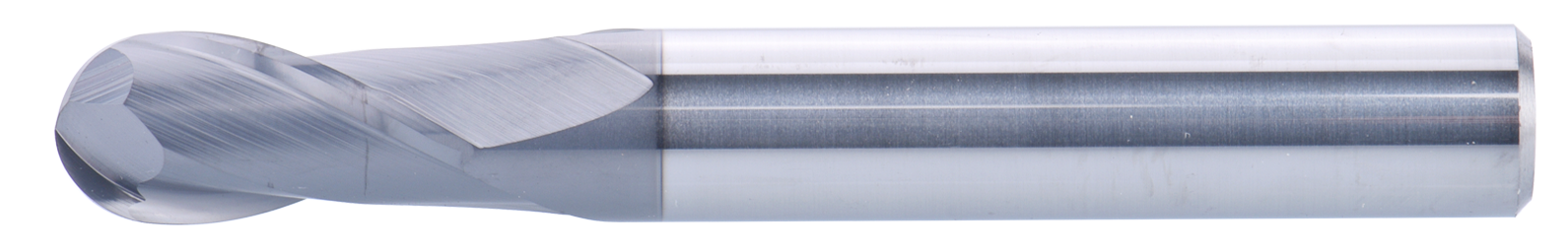 8 mm Carbide End Mill, 2 Flutes, Ball Nose, Super-long, For P, M, K materials, AlCrN coated, Helix angle 30 degree, LOC 14 mm