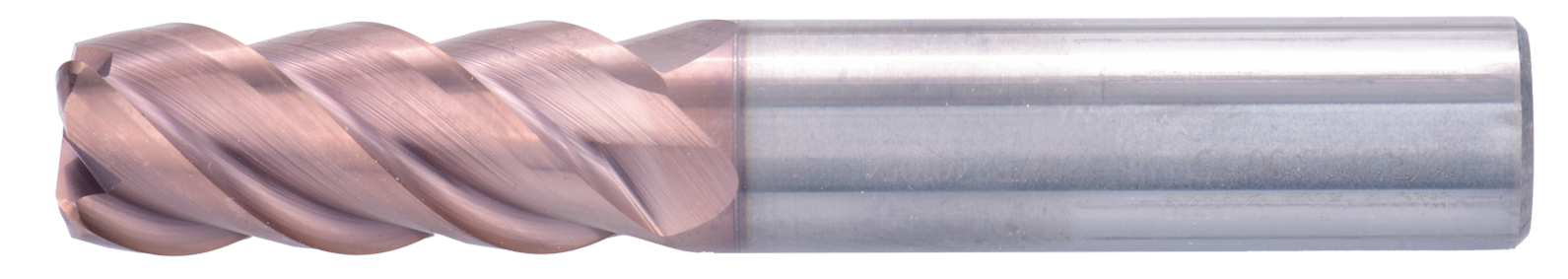 4 mm, 0.2 mm Chamfer Carbide End Mill, 4 Flutes, Radius, Standard length, For P, H materials, TiSiAlCrN coated, Helix angle 45 degree, LOC 12 mm