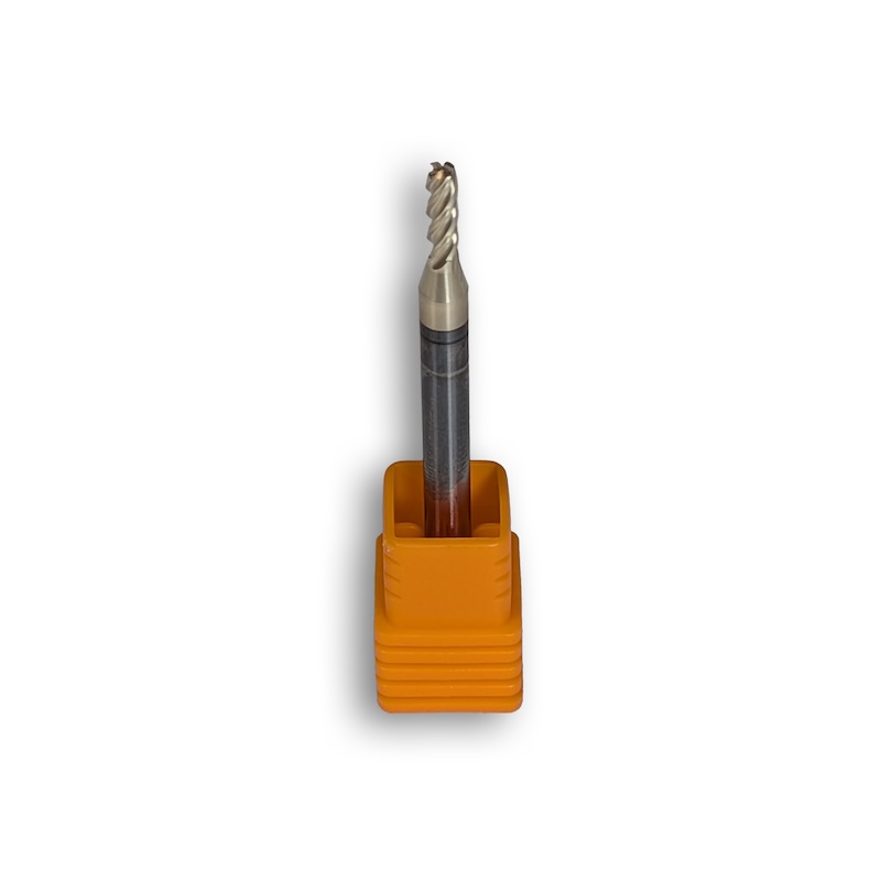 2.5mm Carbide End Mill, 4 Flutes, Bull Nose - R0.5mm, 8mm LOC, AlTiN/Zr Coated