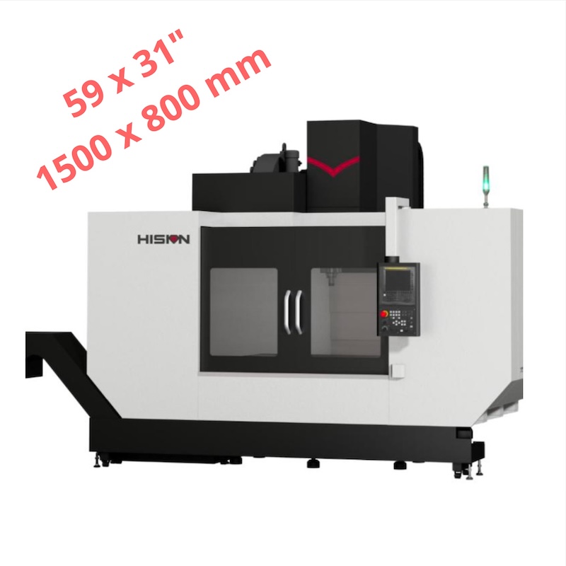 Hision V15, 59" x 31" (1500 x 800mm) CNC Vertical Machining Center