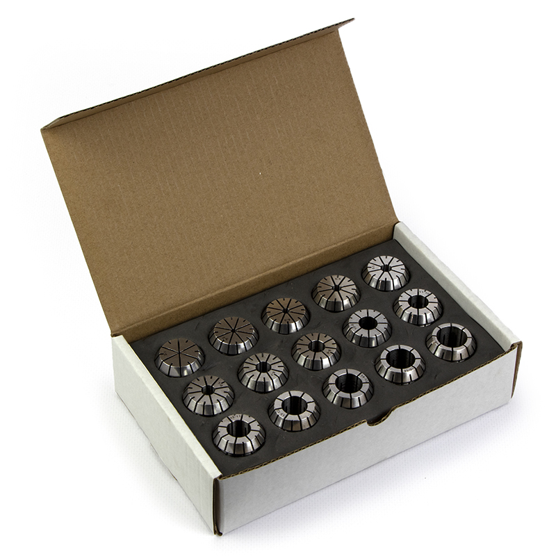 ER25 Collet Kit, clamping range ø2 - 16 mm, 15 pcs, Runout 0.005 mm