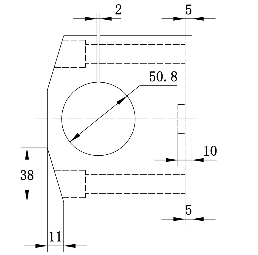 2" Dia. Boring Bar Block, BOT 66 x 90 mm